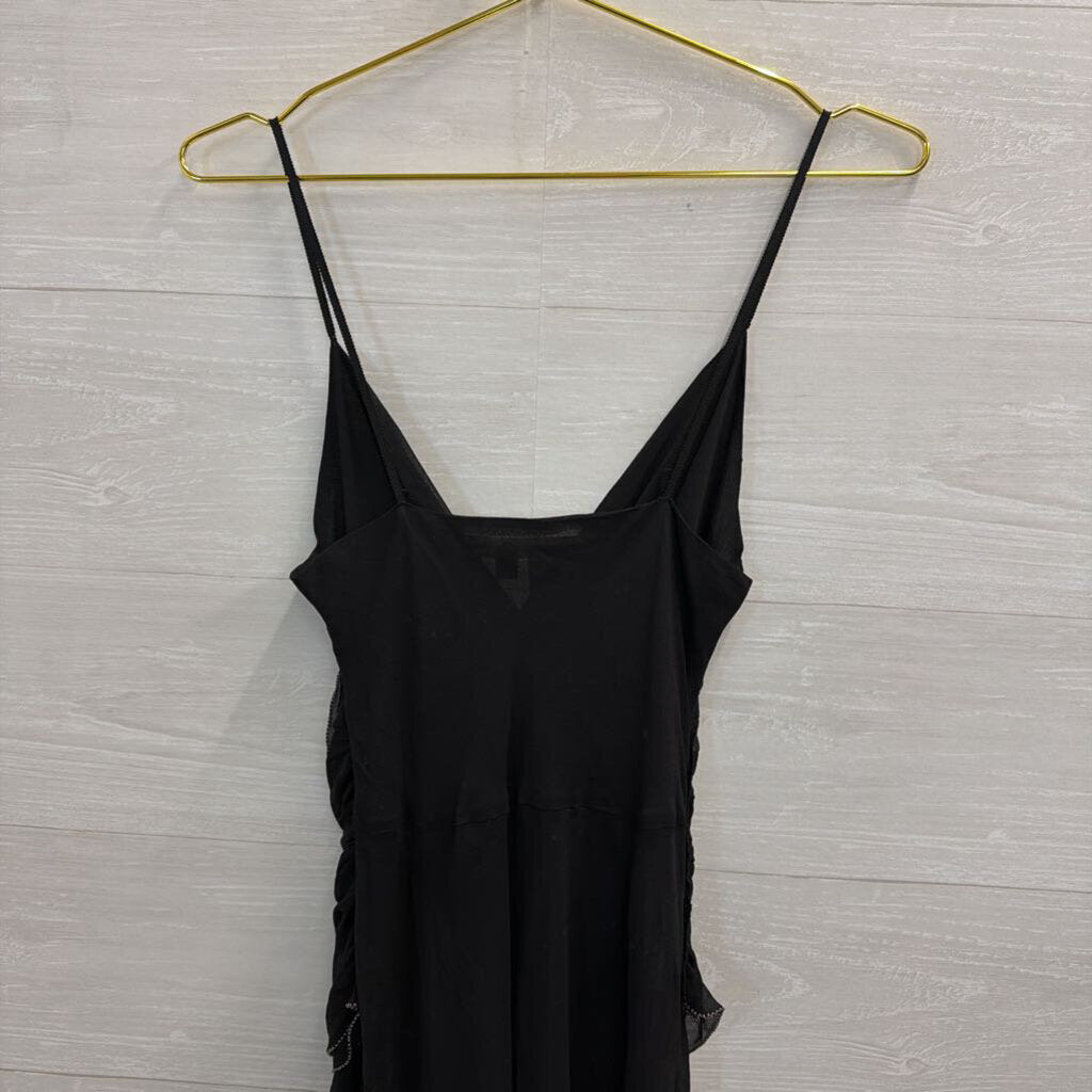 Vintage Studio M Black Ruched Detail Dress Small