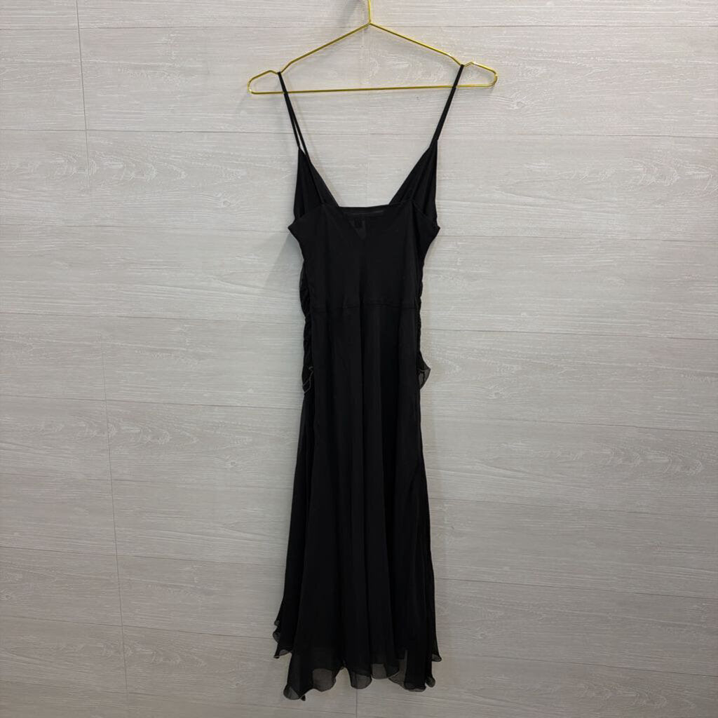 Vintage Studio M Black Ruched Detail Dress Small