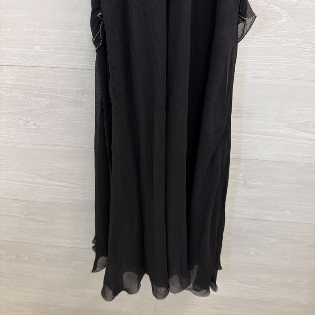 Vintage Studio M Black Ruched Detail Dress Small