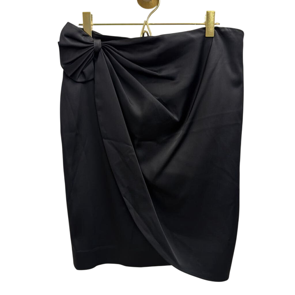 Calvin Klein Black Silky Bow Detail Skirt 6