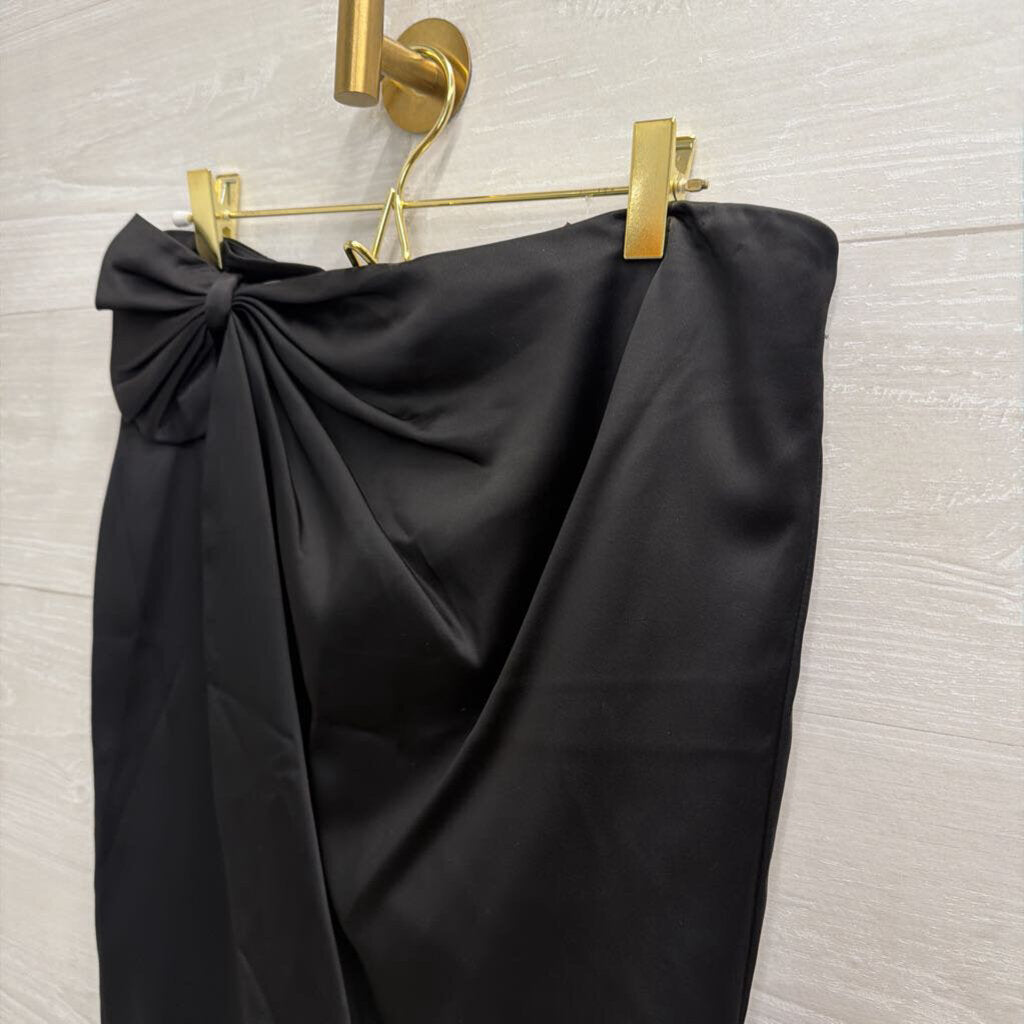 Calvin Klein Black Silky Bow Detail Skirt 6