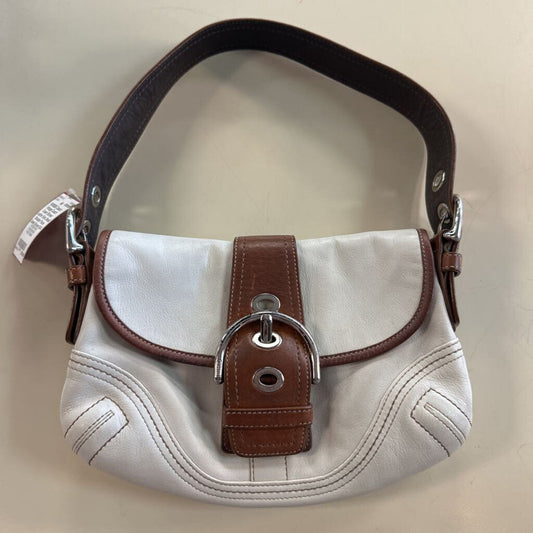 Vintage Coach Cream/ Brown Leather Soho Small Shoulder Purse