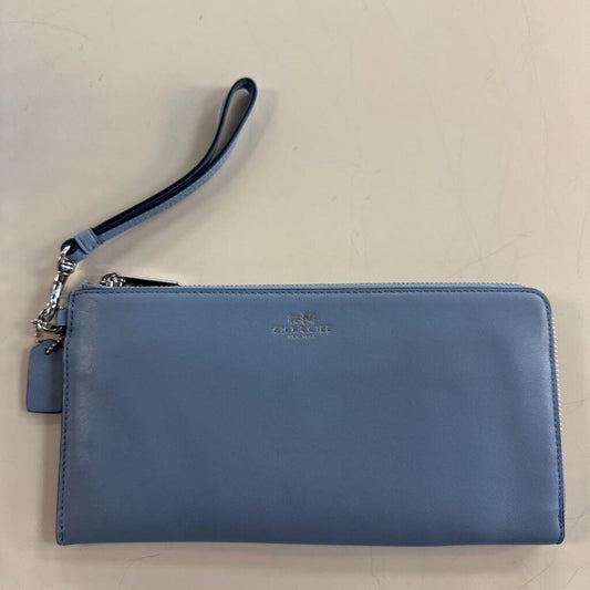 Coach Blue Leather Wristlet Wallet