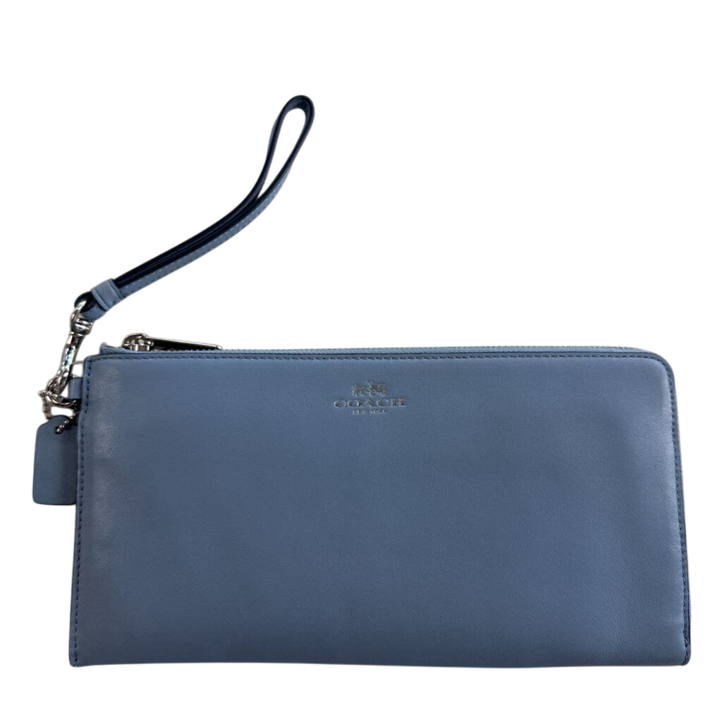 Coach Blue Leather Wristlet Wallet