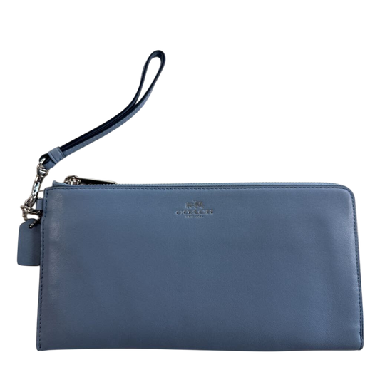 Coach Blue Leather Wristlet Wallet