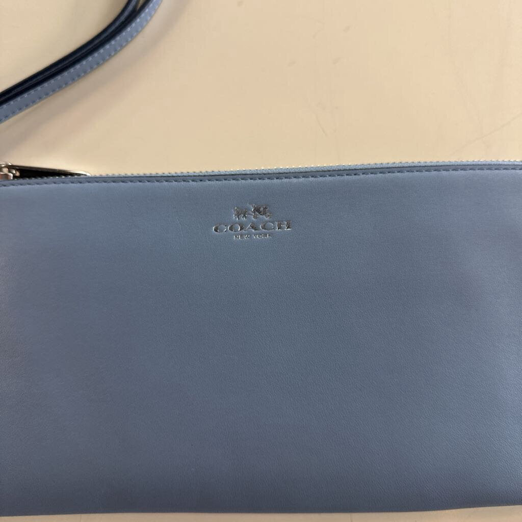Coach Blue Leather Wristlet Wallet