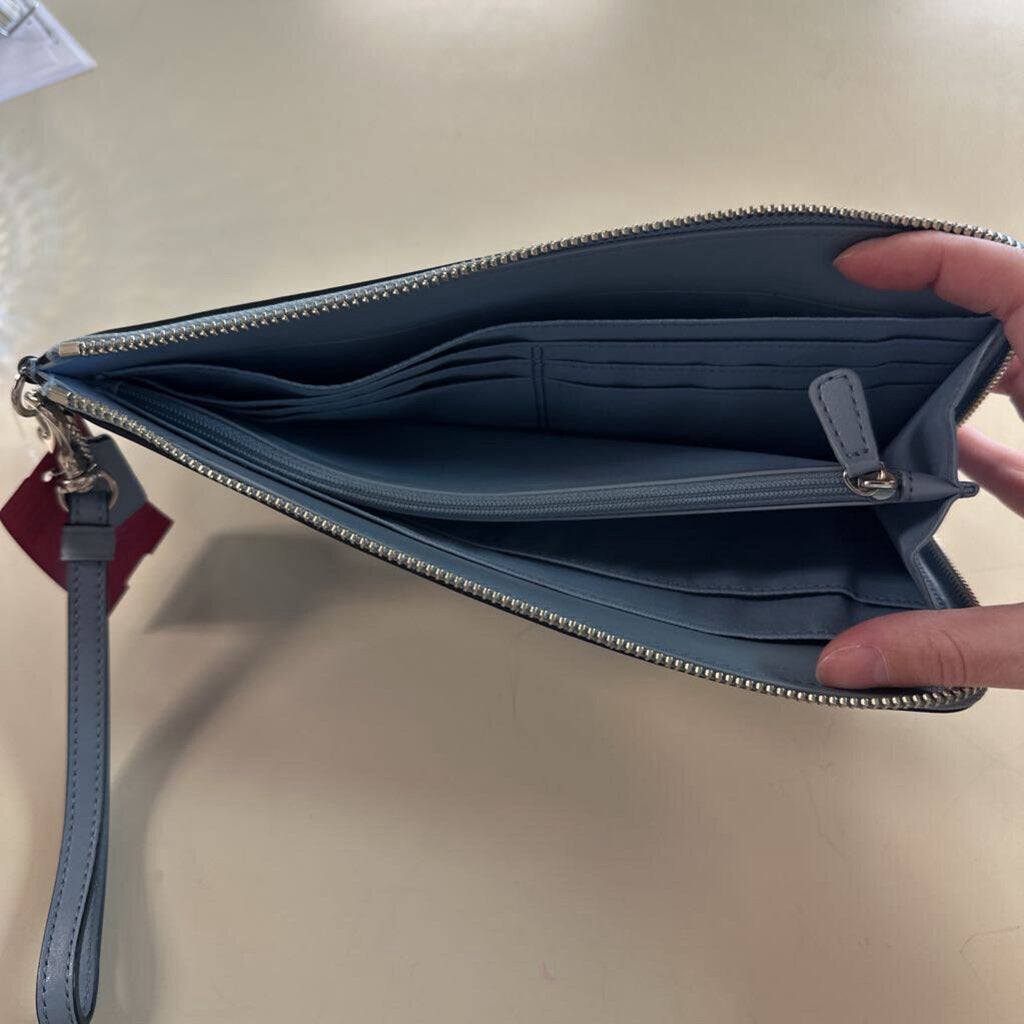 Coach Blue Leather Wristlet Wallet
