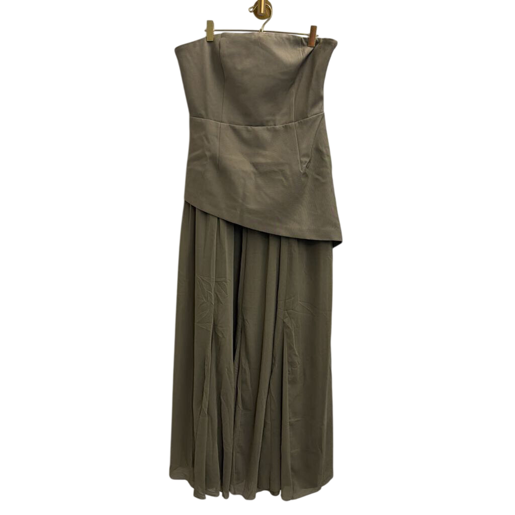4th and Reckless Olive Green Strapless Kathryn Maxi Dress Large