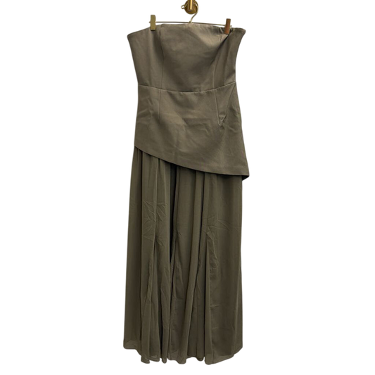 4th and Reckless Olive Green Strapless Kathryn Maxi Dress Large