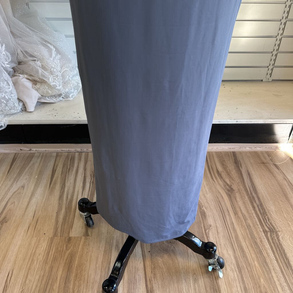 Superdown Blue Cross Neck Long Formal Dress Medium