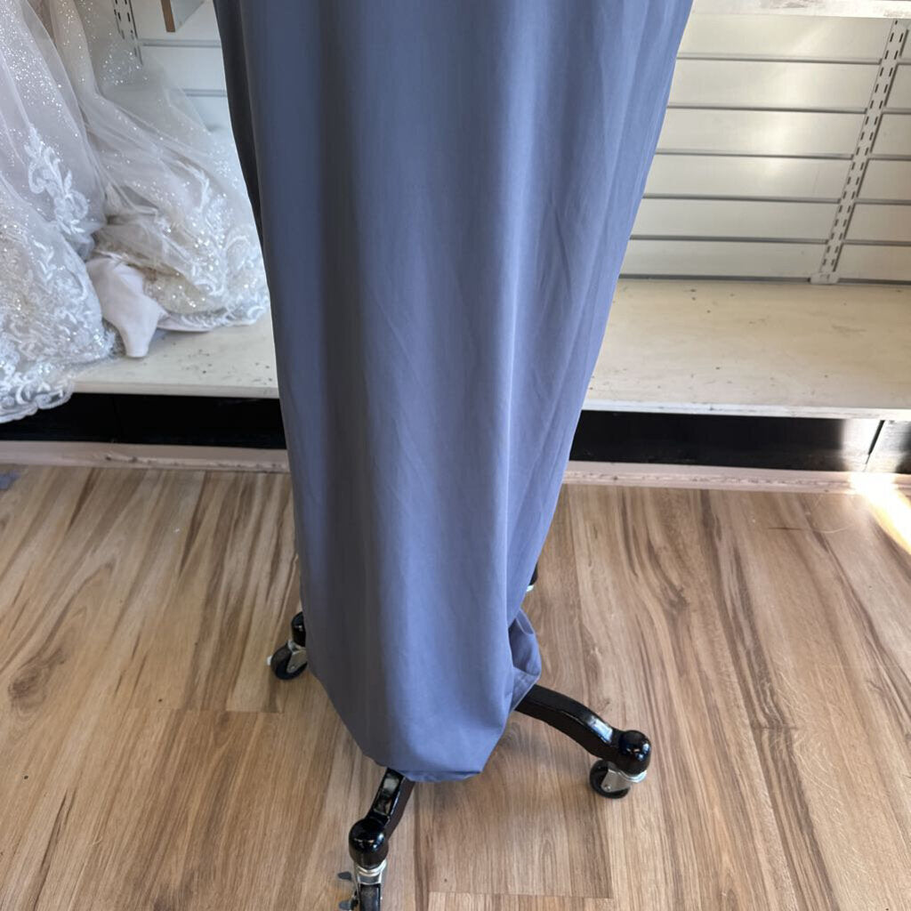 Superdown Blue Cross Neck Long Formal Dress Medium