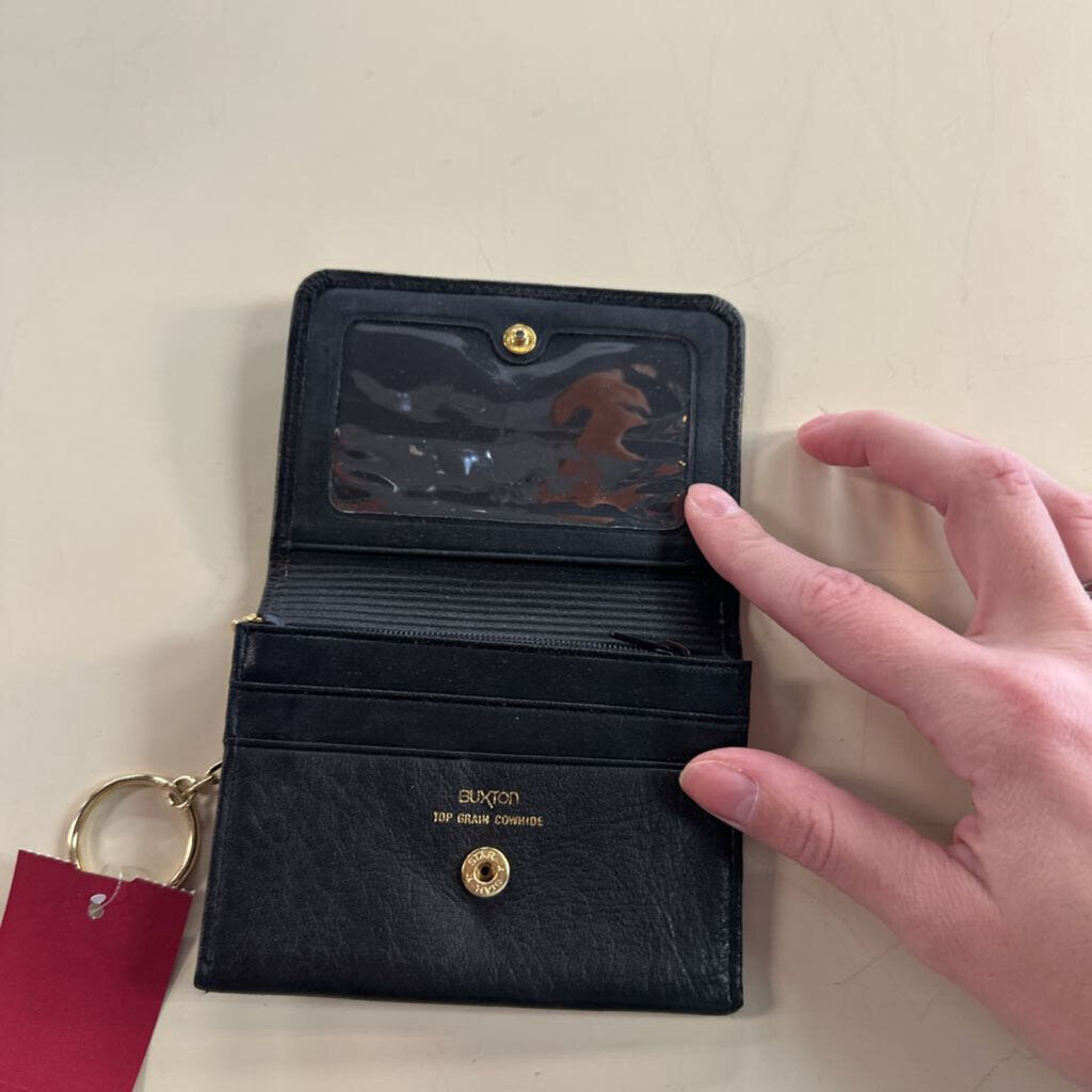 Vintage Buxton Black Leather Key Chain Wallet