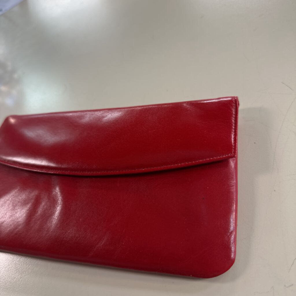 Vintage Ugo Crespi Red Leather Envelope Wallet