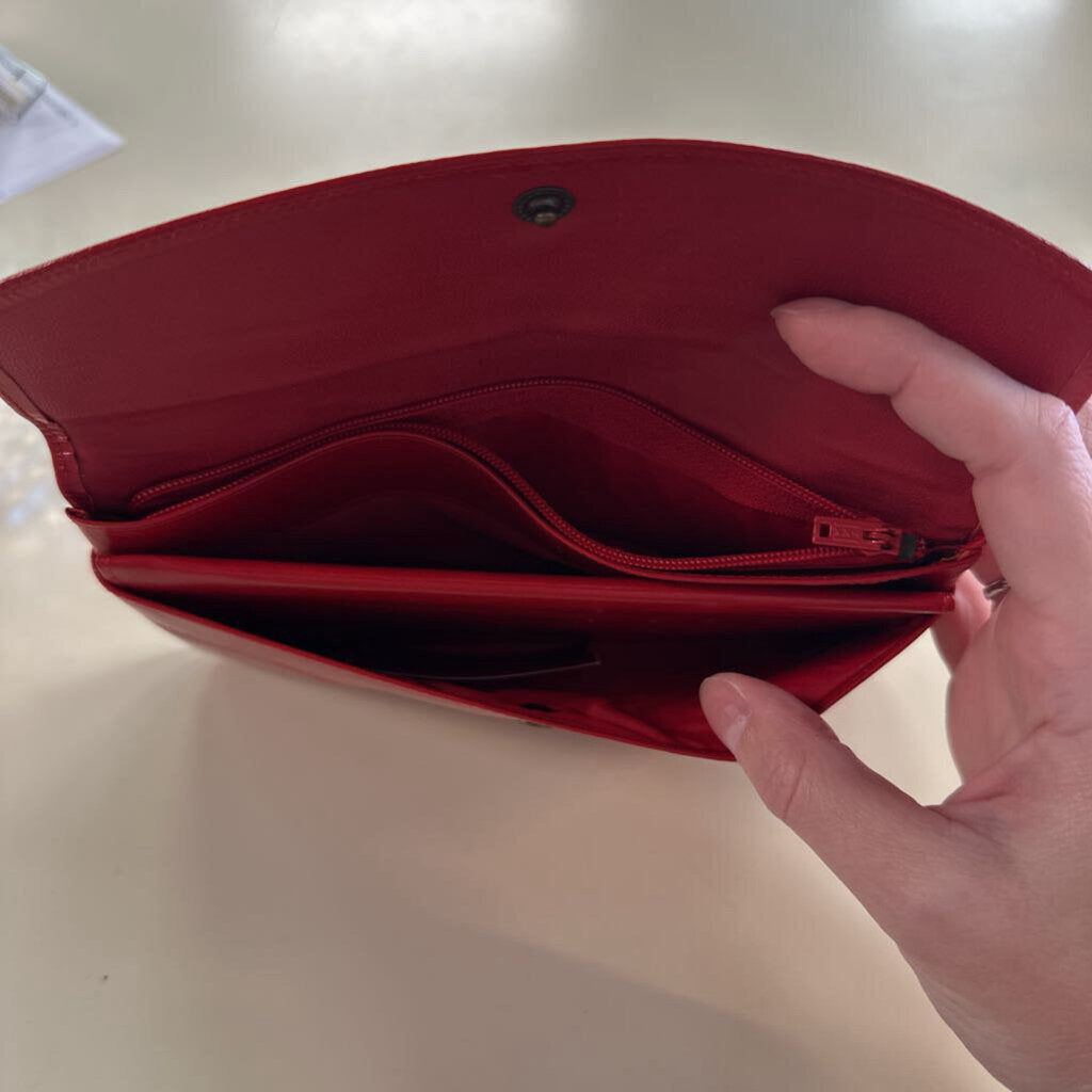 Vintage Ugo Crespi Red Leather Envelope Wallet