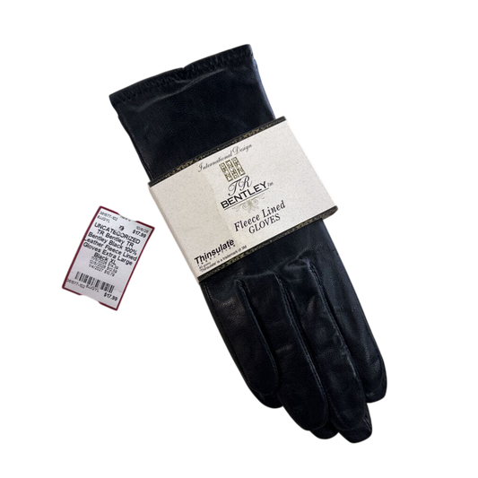 TR Bentley Black 100% Leather Fleece Lined Gloves Extra Large