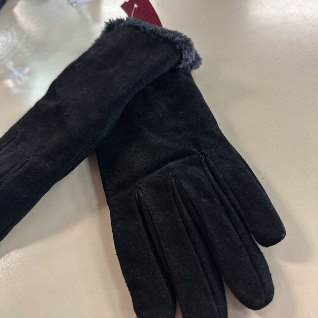Black Suede Leather Gloves Extra Large