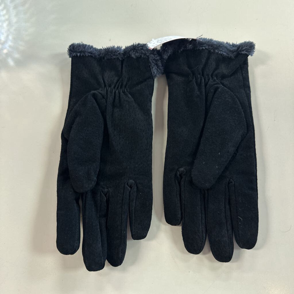 Black Suede Leather Gloves Extra Large