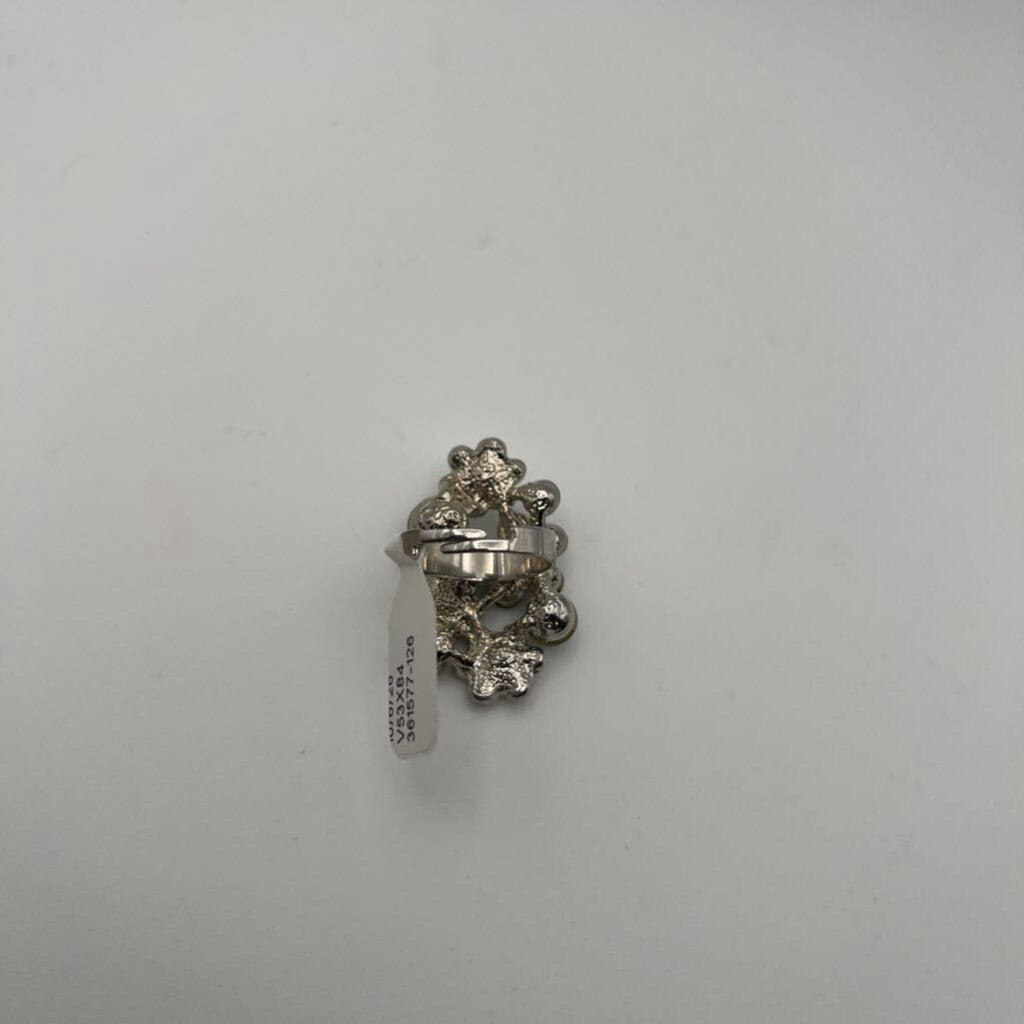 Silver Floral Statement Ring