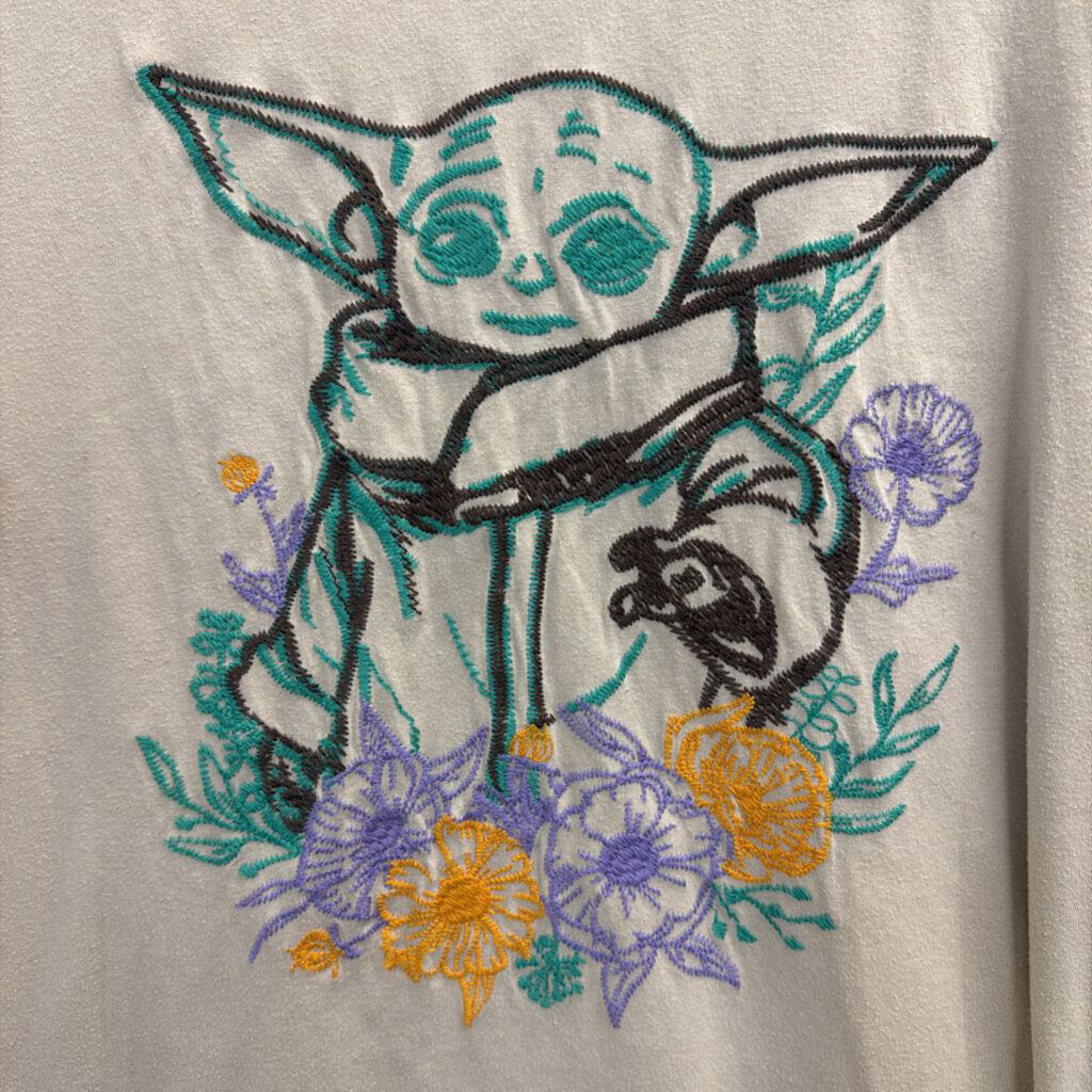 Star Wars Beige/ Multi Embroidered Grogu Short Sleeve Graphic Tee Extra Large