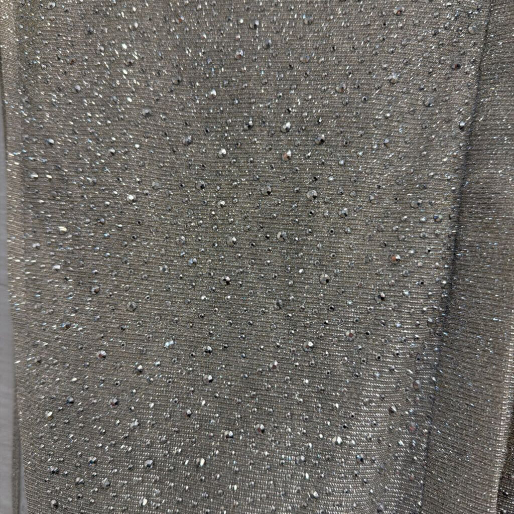 Akira Silver Shimmer Sparkle Sleeveless Split Side Top Medium