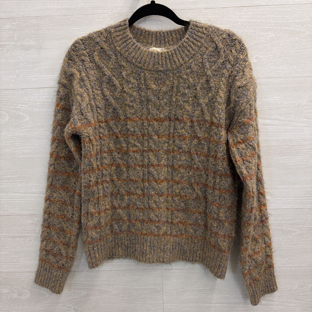 Mystree Brown/ Orange Stripe Knit Sweater Medium