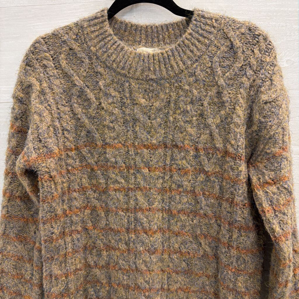 Mystree Brown/ Orange Stripe Knit Sweater Medium