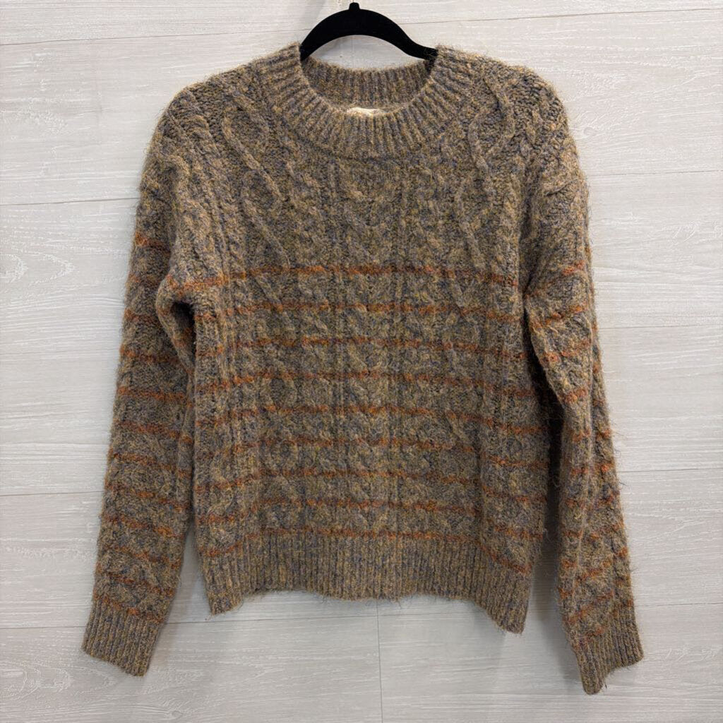 Mystree Brown/ Orange Stripe Knit Sweater Medium
