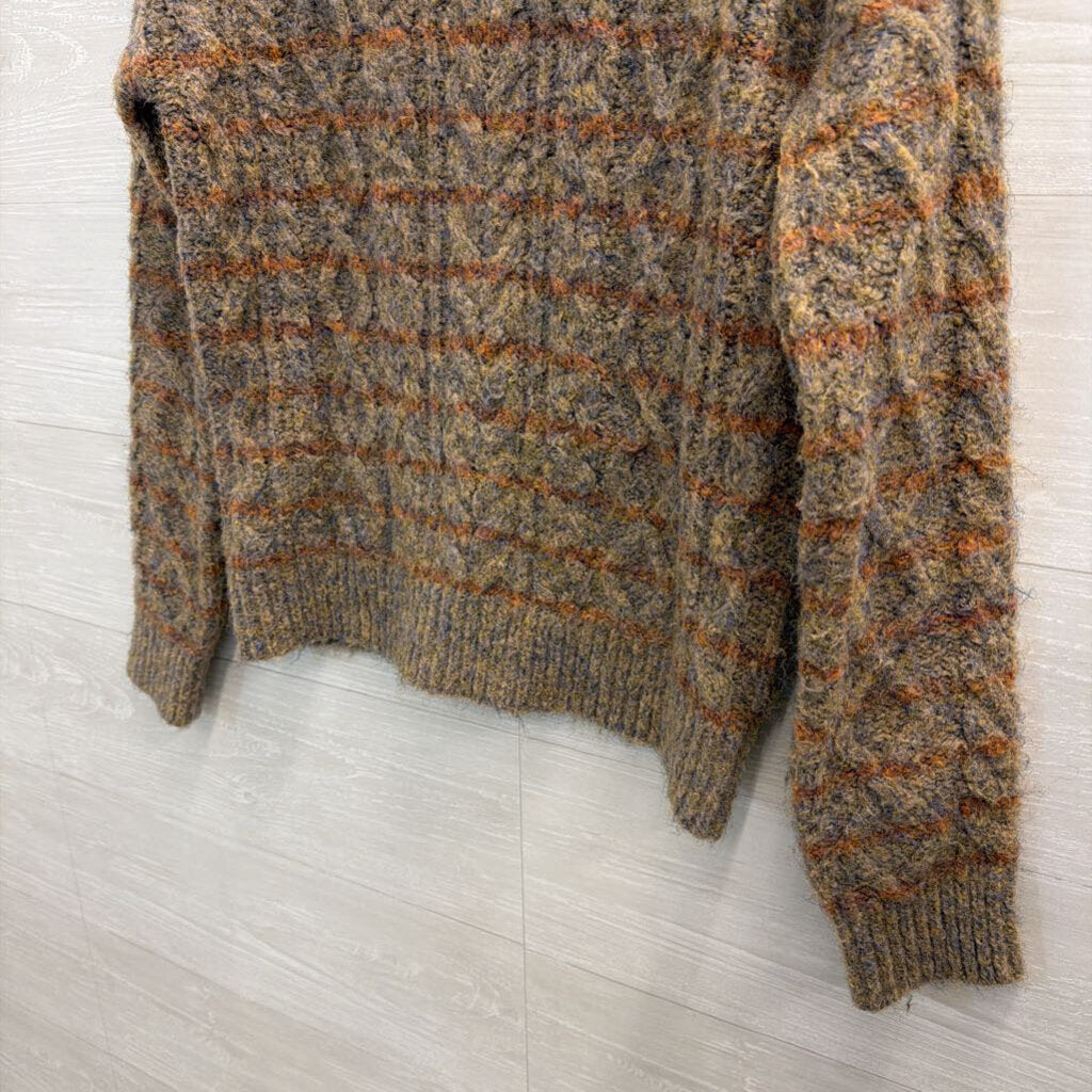 Mystree Brown/ Orange Stripe Knit Sweater Medium