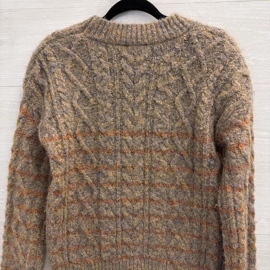 Mystree Brown/ Orange Stripe Knit Sweater Medium