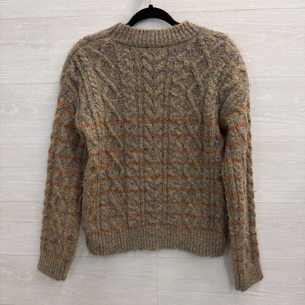 Mystree Brown/ Orange Stripe Knit Sweater Medium