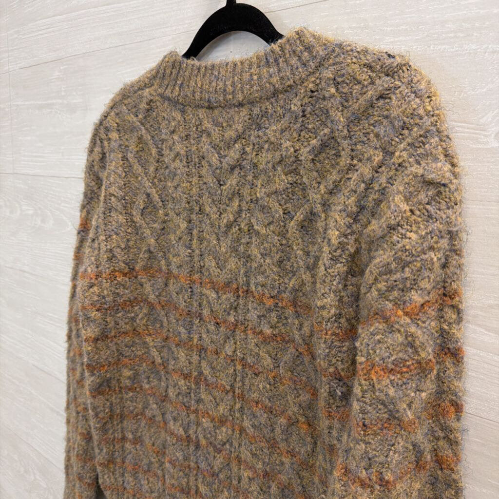 Mystree Brown/ Orange Stripe Knit Sweater Medium