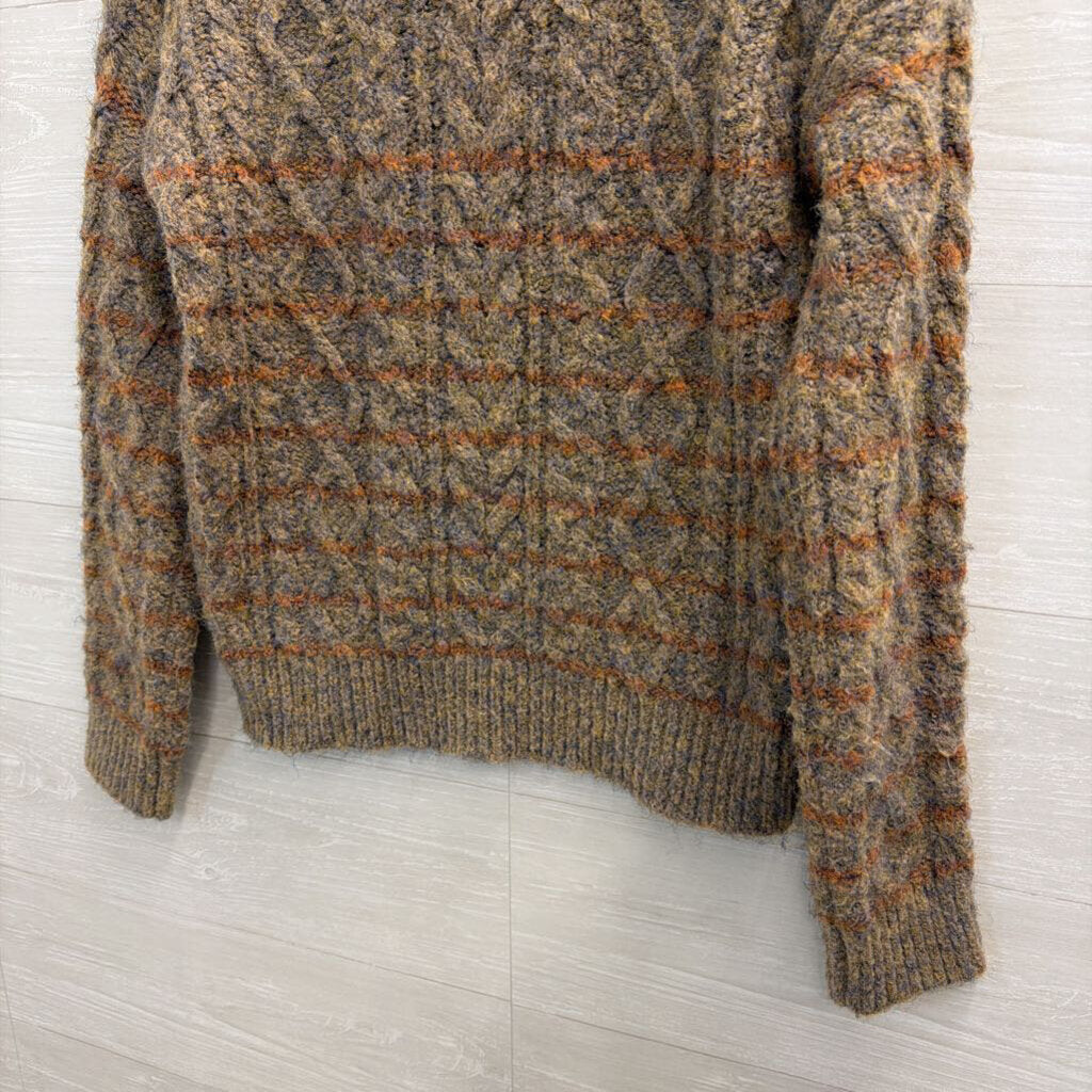Mystree Brown/ Orange Stripe Knit Sweater Medium