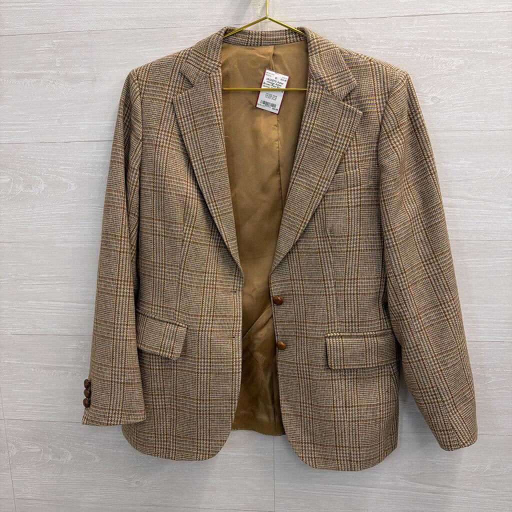 Vintage Asher Brown Plaid Blazer Jacket 12