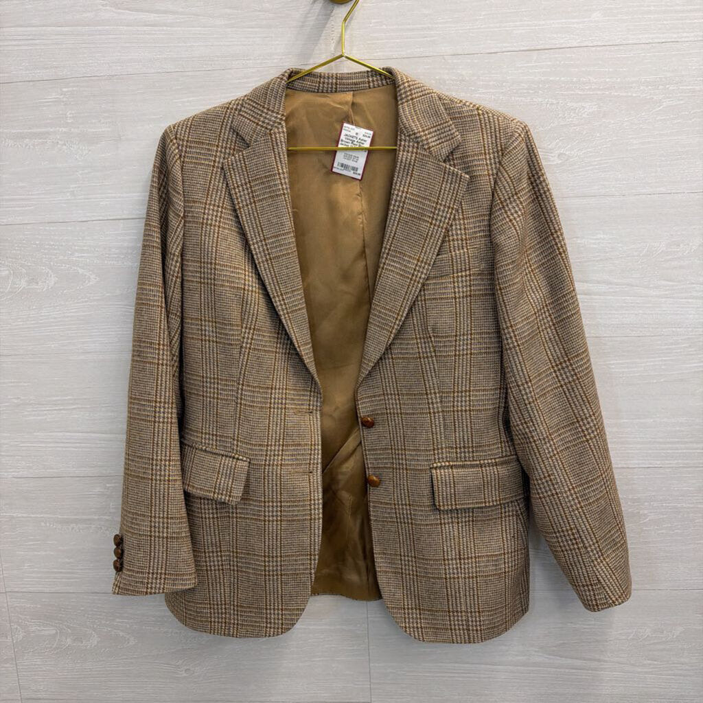 Vintage Asher Brown Plaid Blazer Jacket 12