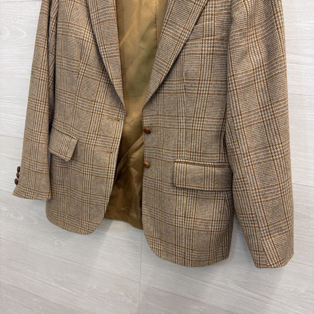 Vintage Asher Brown Plaid Blazer Jacket 12