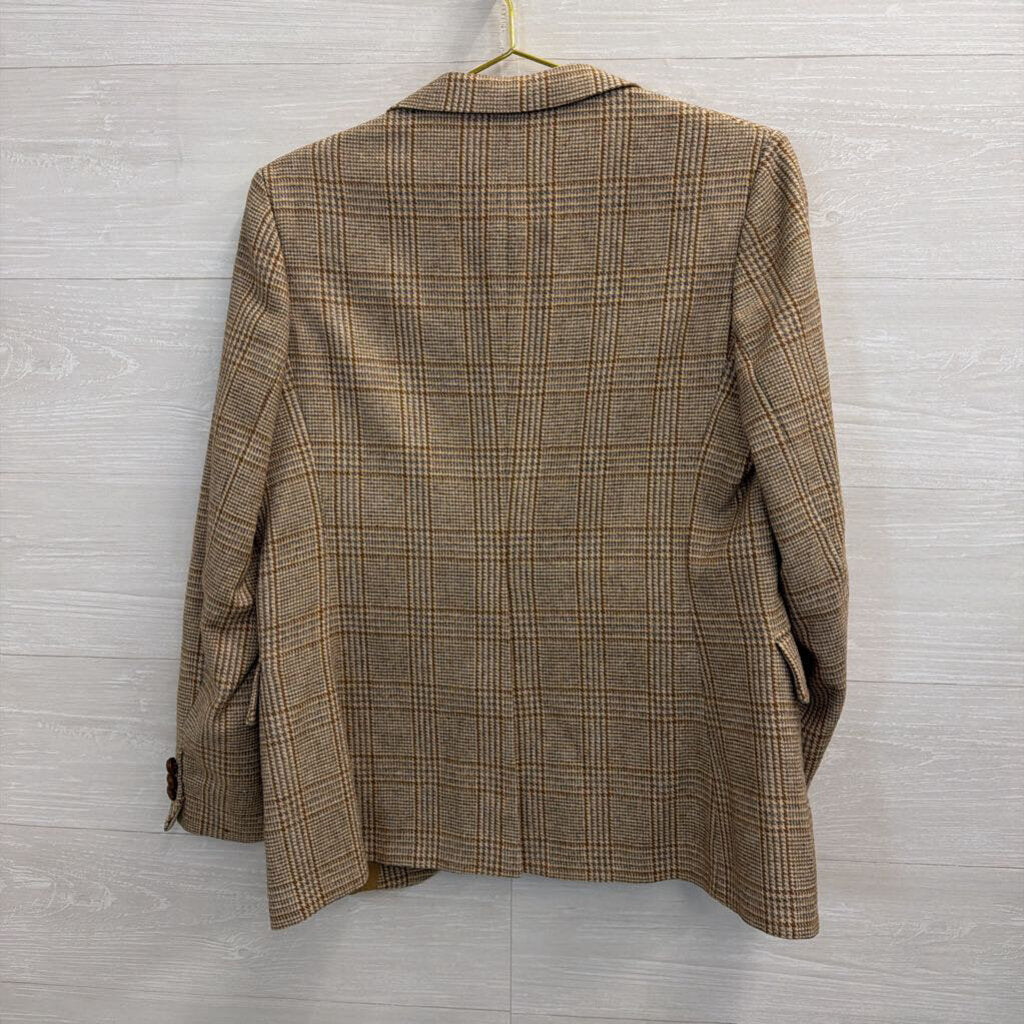 Vintage Asher Brown Plaid Blazer Jacket 12
