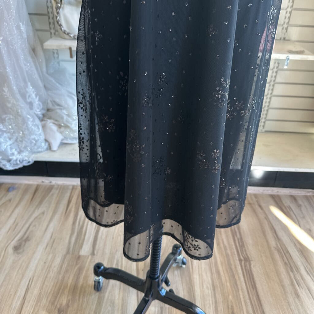 Evan Picone Black Sparkle Print Short Formal Dress 16