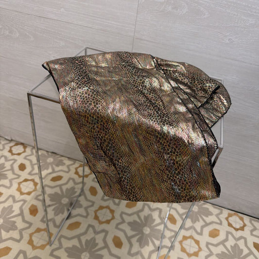 Black/ Gold Metallic Snakeskin Scarf