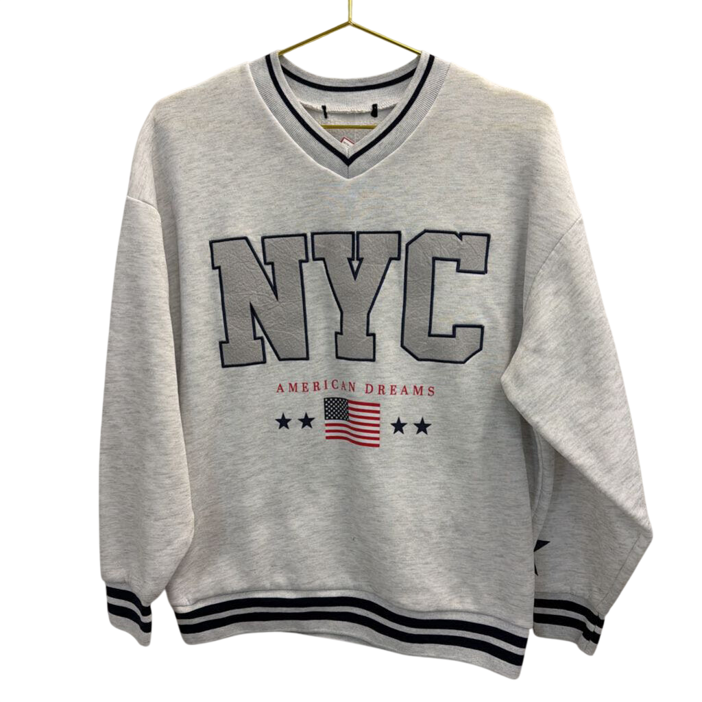 Grey NYC V Neck Sweatshirt Small