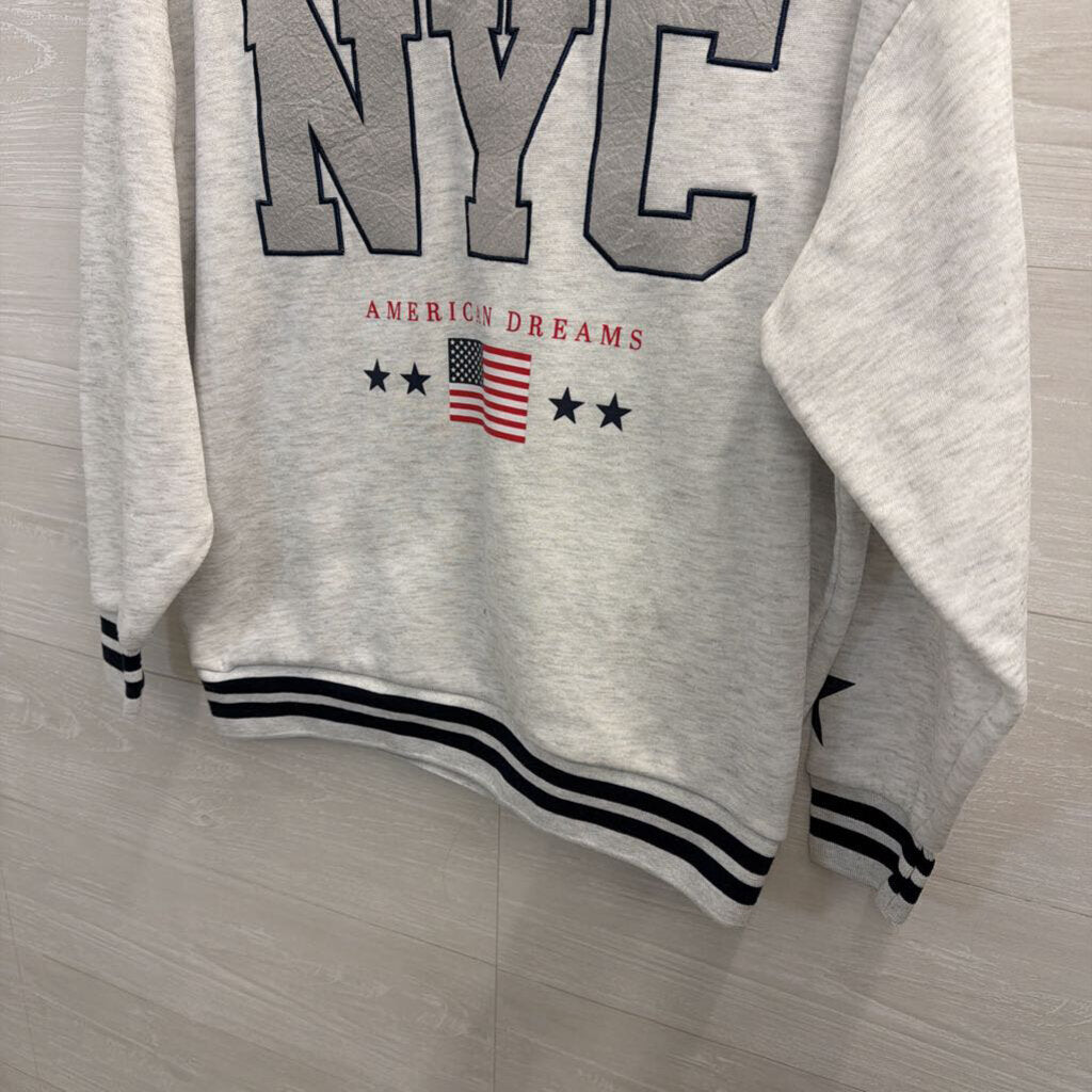 Grey NYC V Neck Sweatshirt Small