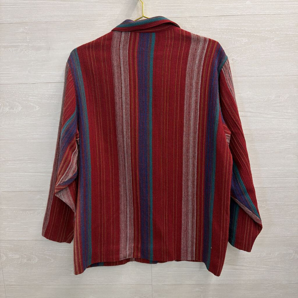 Vintage DK Gold Red/ Multi Striped Blazer Jacket 16