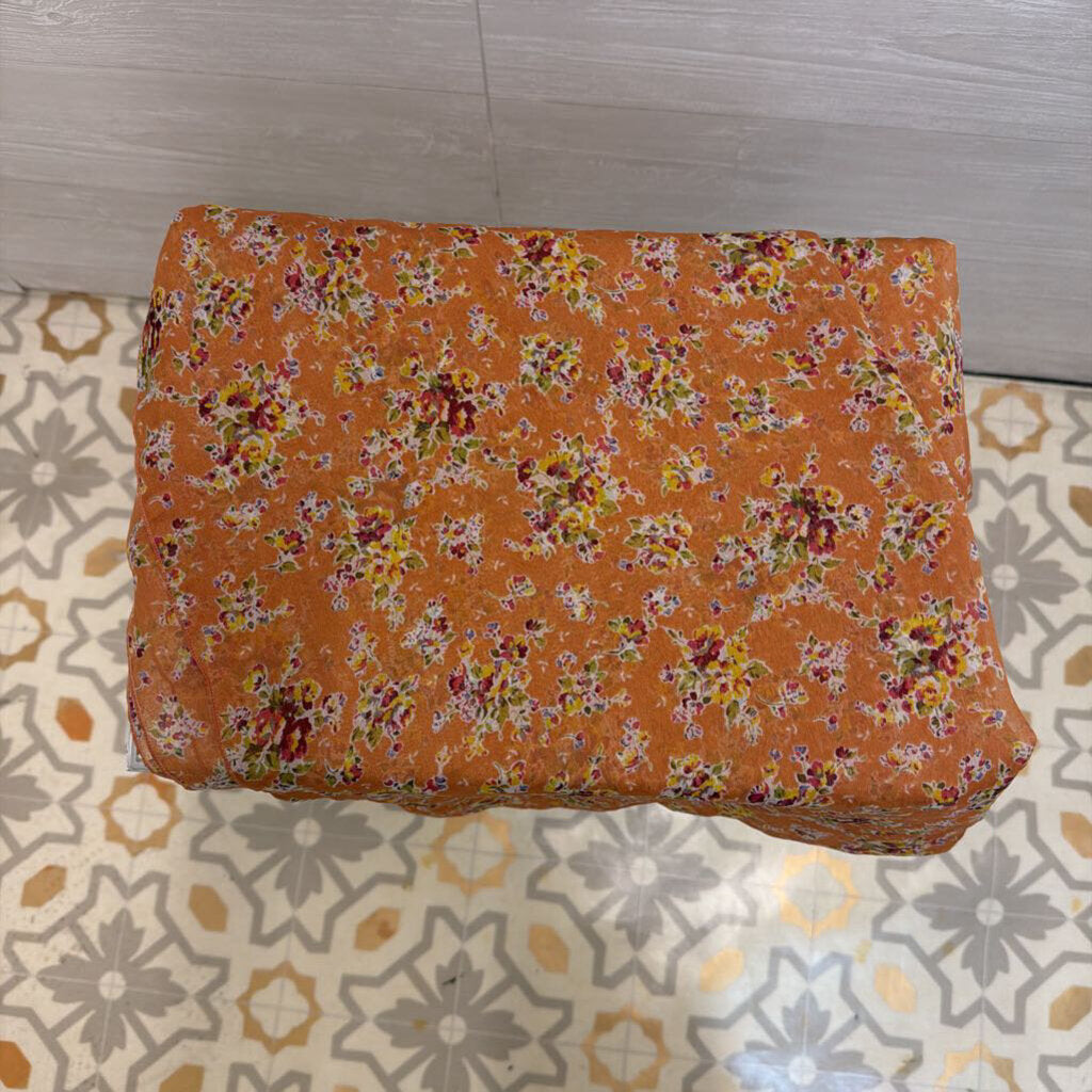 Orange/ Multi Floral Print Scarf