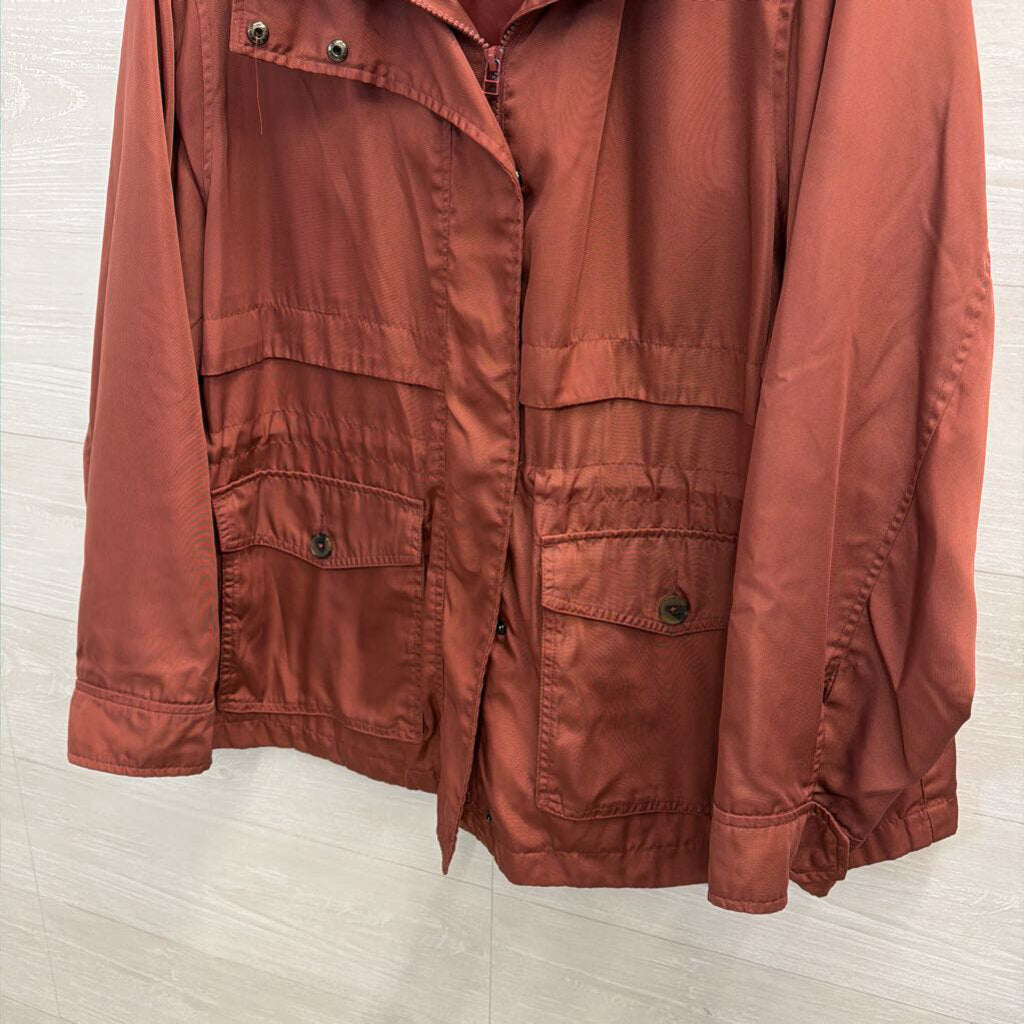 Ava and Viv Burgundy Zip Up Hooded Jacket 1X