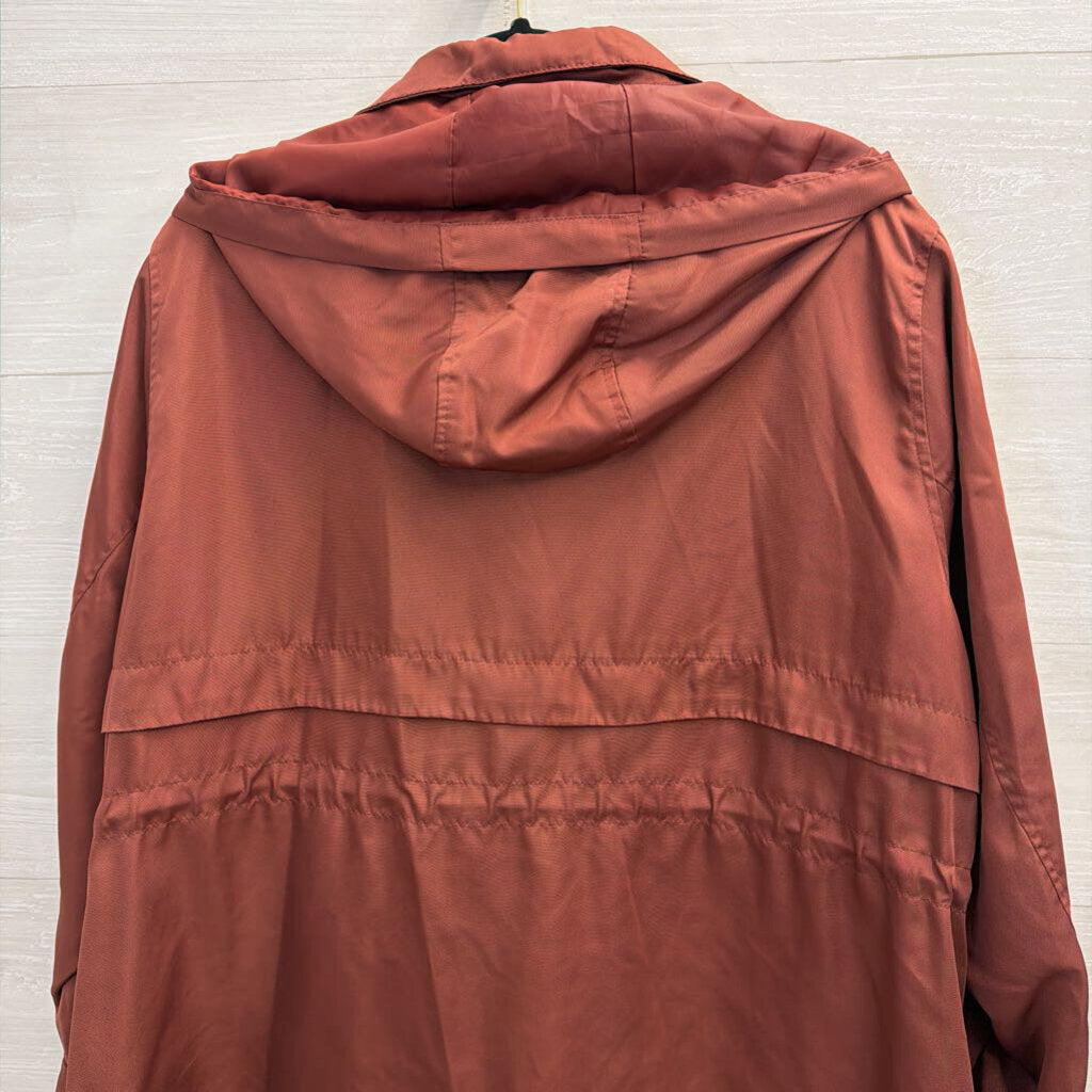Ava and Viv Burgundy Zip Up Hooded Jacket 1X