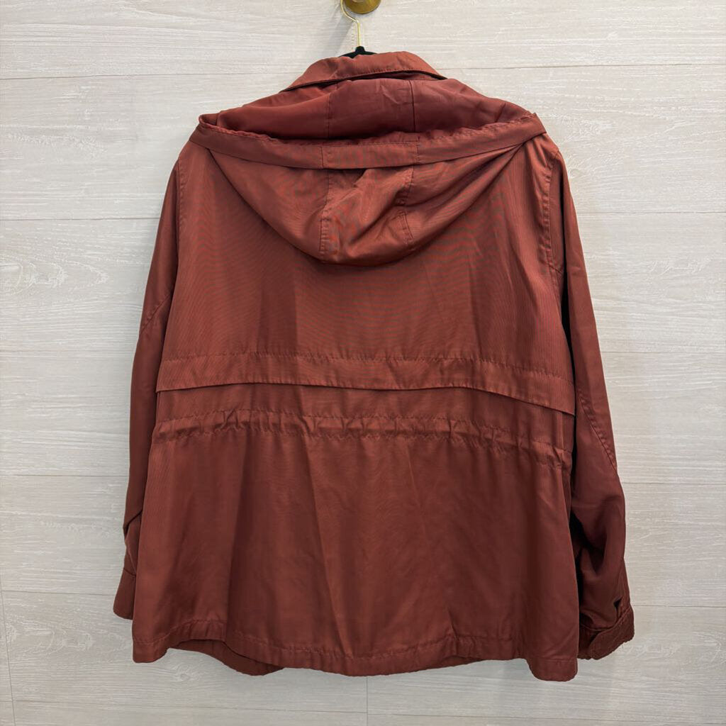 Ava and Viv Burgundy Zip Up Hooded Jacket 1X
