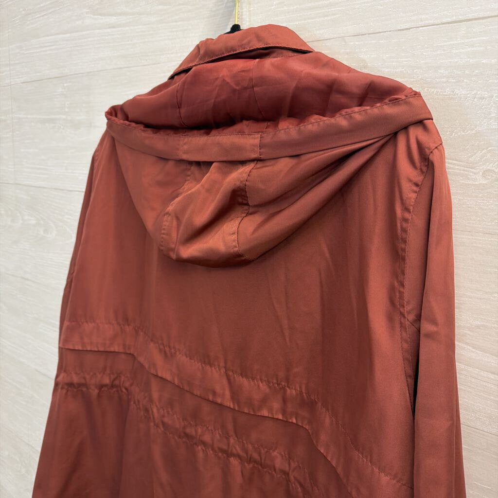 Ava and Viv Burgundy Zip Up Hooded Jacket 1X