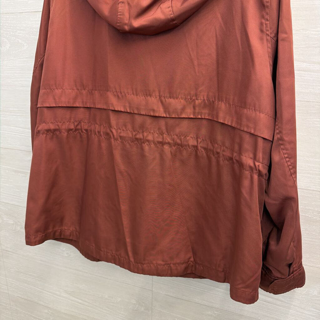 Ava and Viv Burgundy Zip Up Hooded Jacket 1X