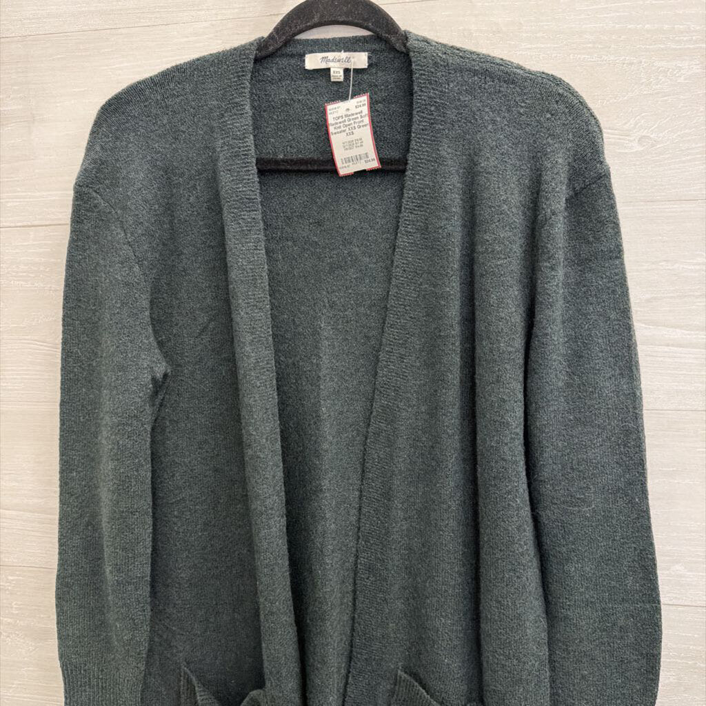 Madewell Green Soft Knit Open Front Sweater XXS