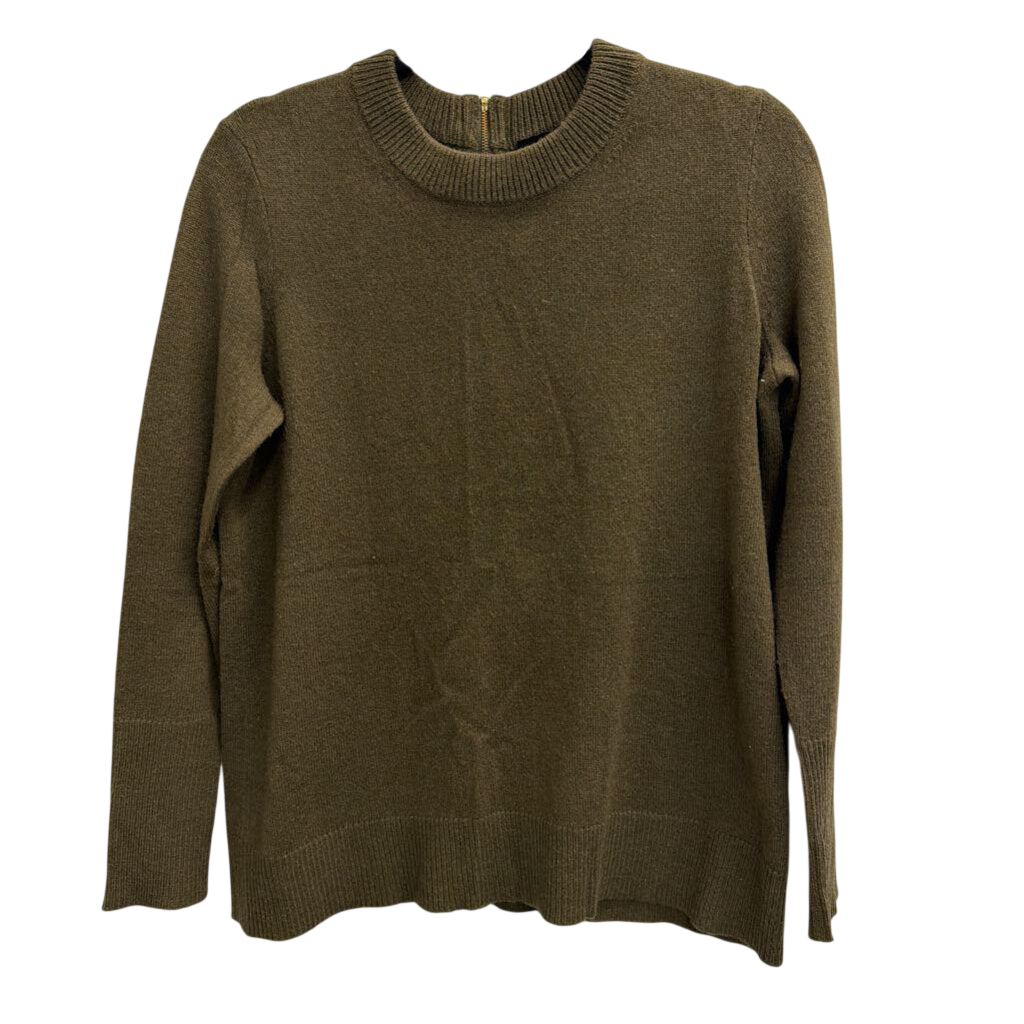 J Crew Green Italian Cashmere Crewneck Sweater Top Extra Small