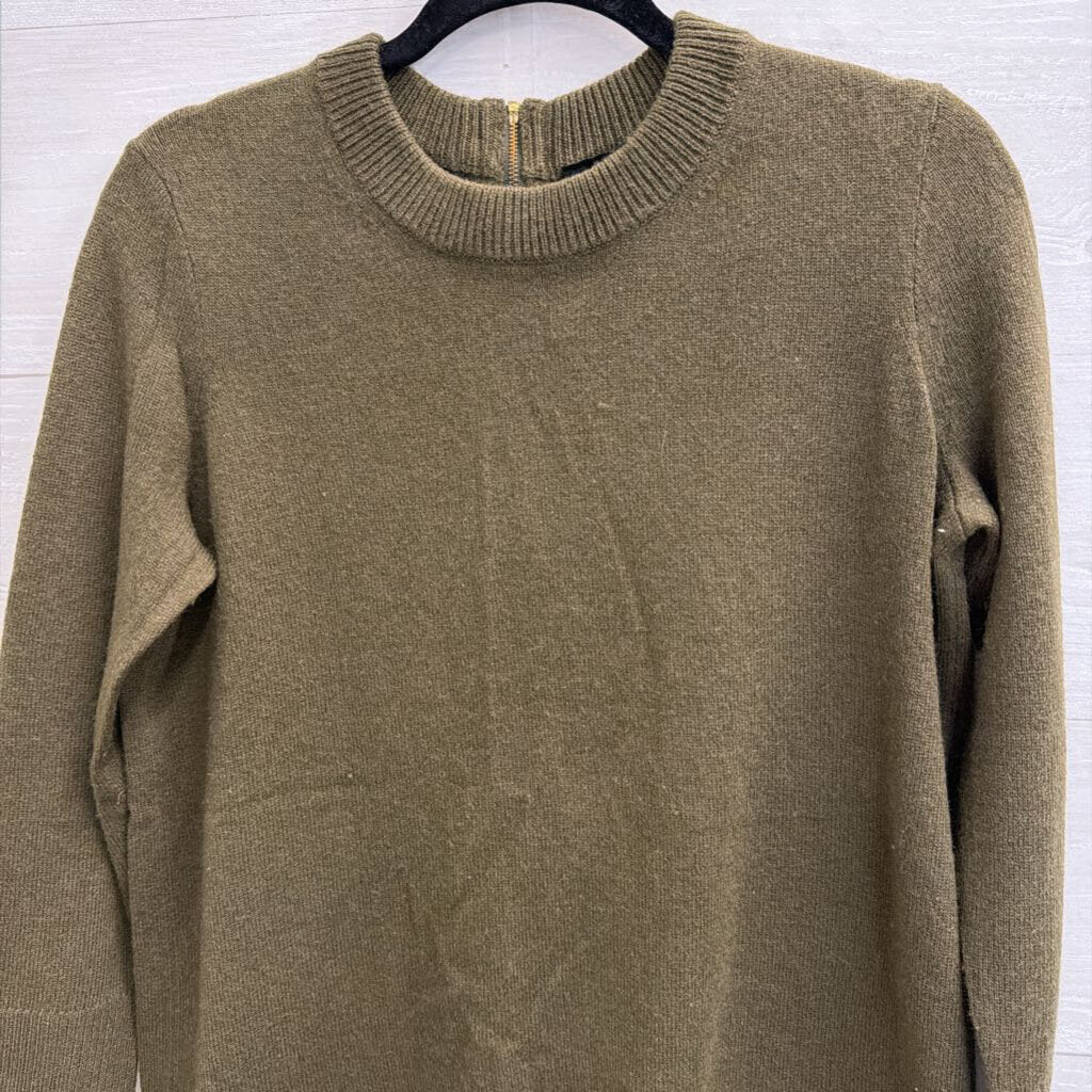 J Crew Green Italian Cashmere Crewneck Sweater Top Extra Small